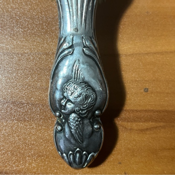 Antique Victorian Edwardian Sterling Silver Hairbrush Cherubs Angels Repousse main image 6